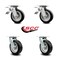 Service Caster 6 Inch Rubber on Aluminum Caster Set with Roller Bearing 2 Total Lock Brake SCC SCC-TTL30S620-RAR-2-S-2 - alternate 1